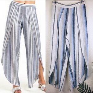 Elegant Striped Wide Leg Women's Pants